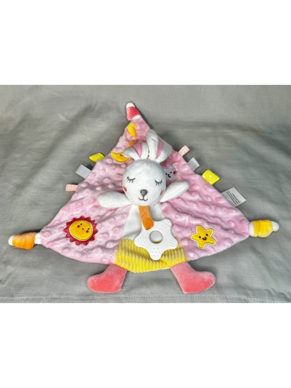Appease Rabbit Lovey Security Bunny Blanket 11" Teether